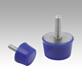 Rubber buffers stainless steel type K conical with external thread FDA conform blue