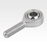 Rod ends with plain bearing, external thread, stainless steel, DIN ISO 12240-1 maintenance-free