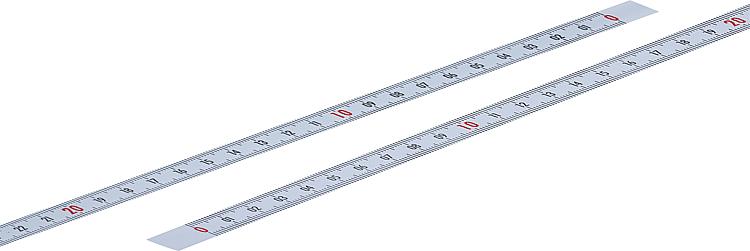 Ruban à mesurer auto-adhésif 8 pièces, étiquette de ruban de règle en  acier, règle collante en métal lecture gauche ou droite