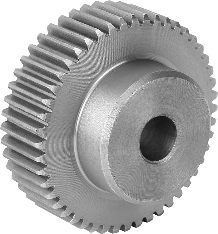 Spur gears in steel, module 1 toothing milled, straight teeth, engagement  angle 20°