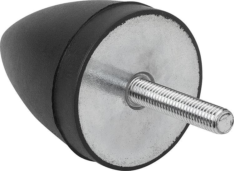 Rubber buffers, parabolic | norelem Rubber buffers, parabolic | norelem