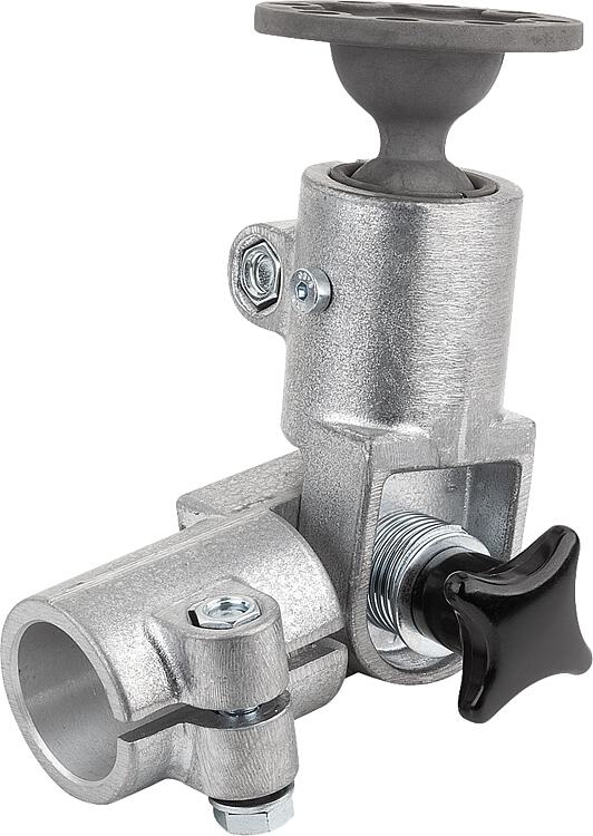 Tube clamps swivel, aluminium with ball joint, Form B