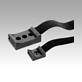 Bracket with hook and loop fastener for screw mounting