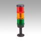 Colonnes de signalisation, LED verte, jaune, rouge, Ø70 mm appareil complet, forme B