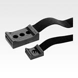 Bracket with hook and loop fastener for screw mounting