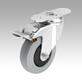 Swivel and fixed equipment castors, steel with elastic solid rubber tread, for aluminium profiles, Form C