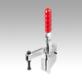 Toggle clamps vertical with angled foot and adjustable clamping spindle