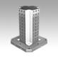 Clamping towers, grey cast iron, 4-sided, with grid holes