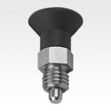Indexing plungers ECO, steel or stainless steel, short version with plastic mushroom grip, no locking slot or locknut