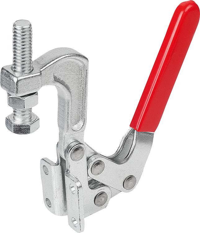 Toggle clamps pivot jaw