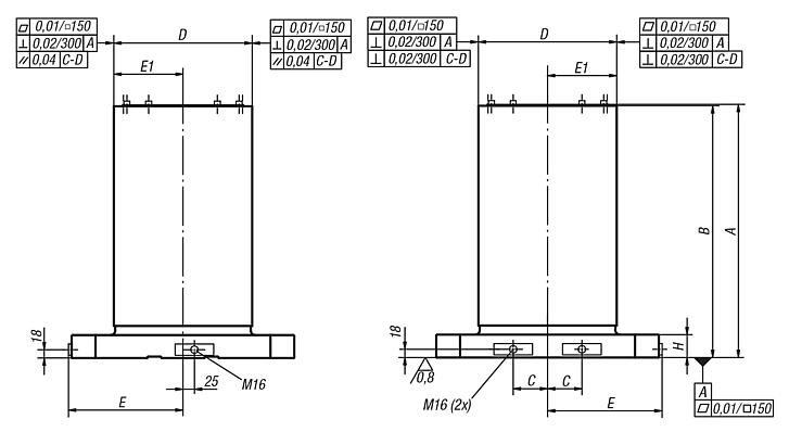 Cubos modulares de fixação sem grade de furos