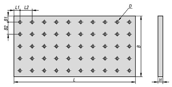 Baseplates aluminium with tapped holes