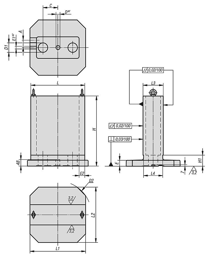 Tombstones double-sided grey cast iron