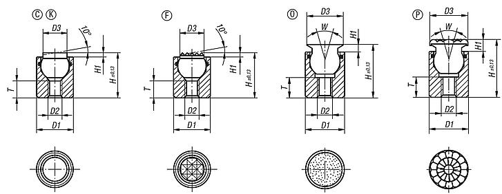 Apoios de esfera auto-alinhante com O-Ring