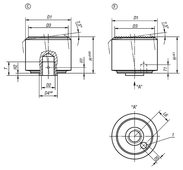 Support oscillant retour automatique en position initiale