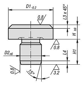 Rest pad hardened and ground steel, without centring