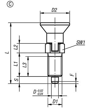 Indexing plungers, Form C, inch