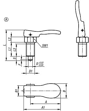 Spine di posizione in acciaio o acciaio inox leva eccentrica in plastica