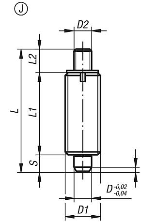 Indexing plungers without collar, Form J, inch