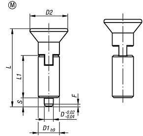 Indexing plungers without collar, Form M