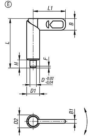 Cam-action indexing plungers, Form E, without grip cap