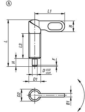 Cam-action indexing plungers, stainless steel, Form A, inch