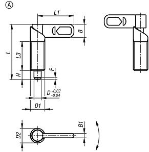 Cam-action indexing plungers, stainless steel, Form A, without grip cap or nut