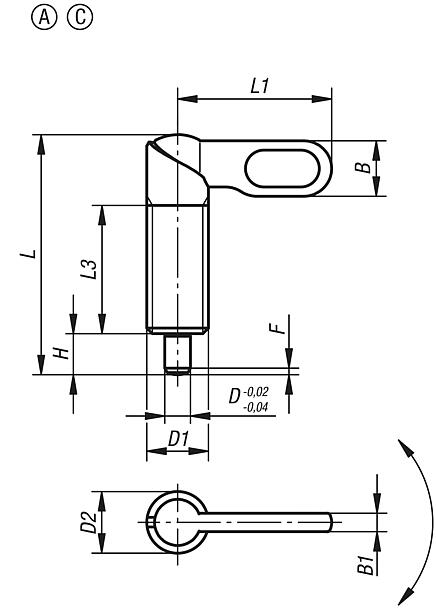 Doigt d’indexage verrouillable Forme A et C