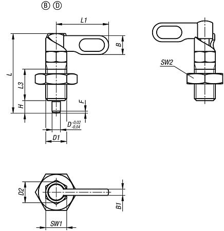 Cam action indexing plunger with stop, Form B and D