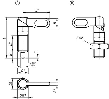 Cam action indexing plunger stainless steel, with stop