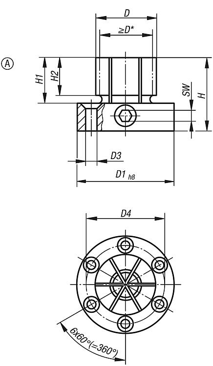 Mandrel collets with side lock, Form A for work centres, drills and milling machines