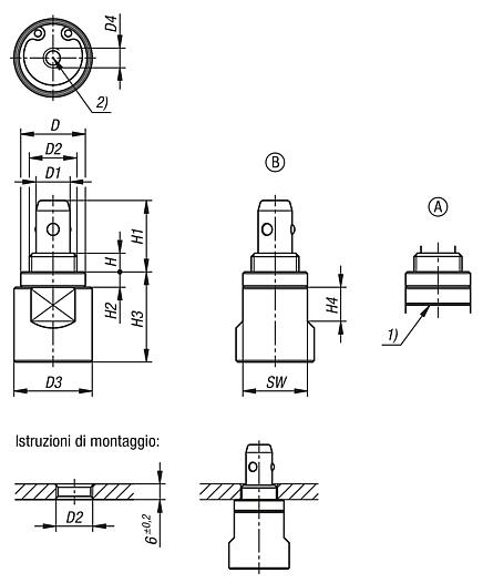 Cilindro di posizionamento pneumatico in acciaio inox