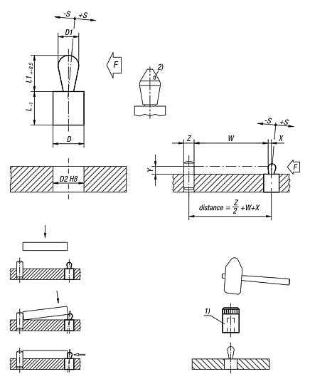 Lateral spring plungers with plastic spring, POM thrust pin