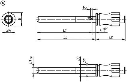 Ball lock pins with head-end lock