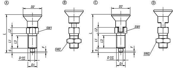 Indexing plungers, inch