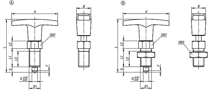 Indexing plungers with T-grip