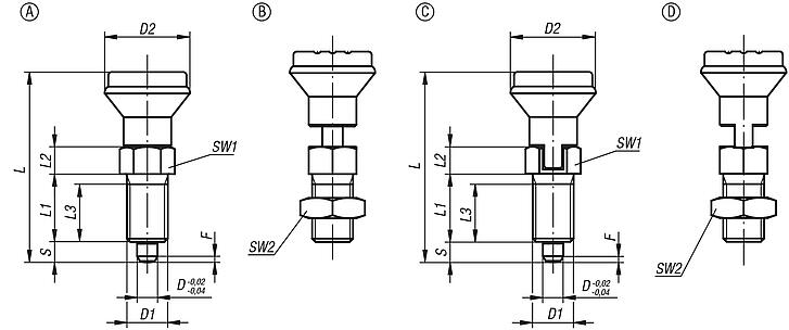 Indexing plungers, inch