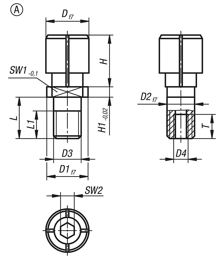 Mandrel collets for small bores, Form A