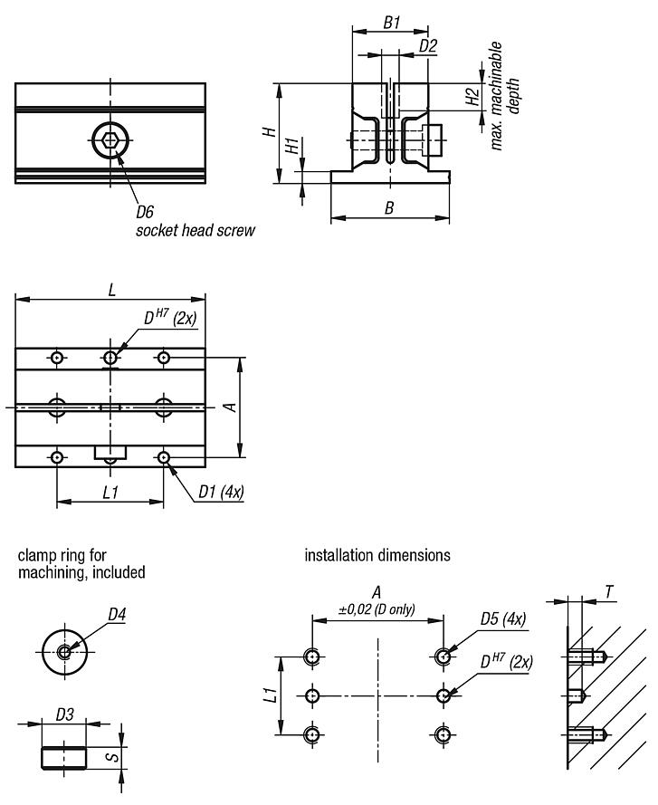 Machinable collets, square