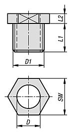 Threaded clamping bushes