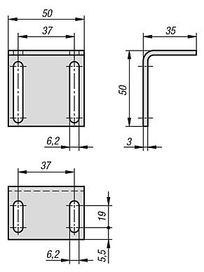 Angle bracket for ball catch