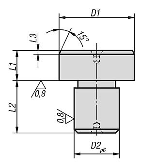 Positioning pins cylindrical, not ground