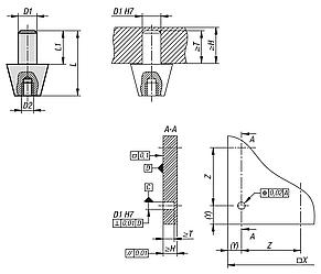 Positioning cones, steel for centring units