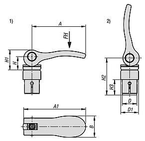 Mandrel collets, steel with cam lever