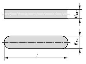 Parallel keys DIN 6885 A