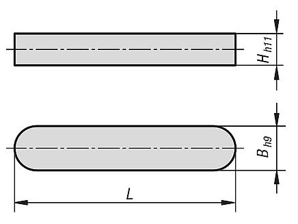 Parallel key, ceramic similar to DIN 6885 A