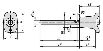 Ball lock pins with plastic grip and head-end lock