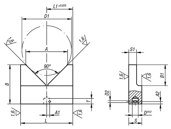 Centring V-plate