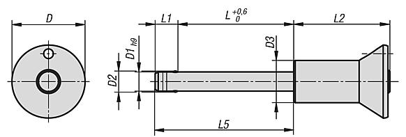 Ball lock pins with stainless steel mushroom grip and high shear strength