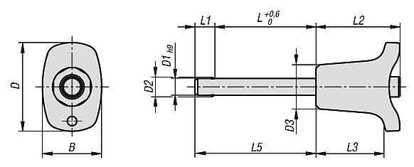 Ball lock pins with plastic grip